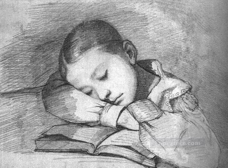 Portrait of Juliette Courbet as a Sleeping Child WBM Realist Realism painter Gustave Courbet Oil Paintings